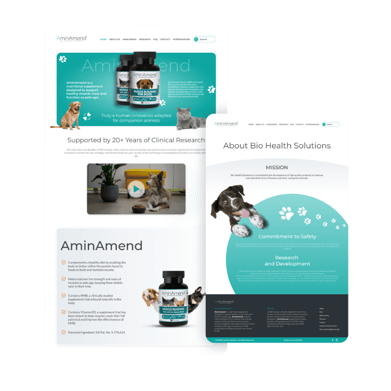 Aminamend WordPress Pet Care Website